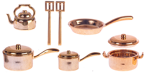 Pot  and  Pan Set/Brown, 10 pc.